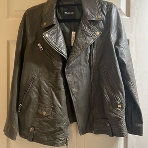 Madewell Dark Leather Moto Jacket